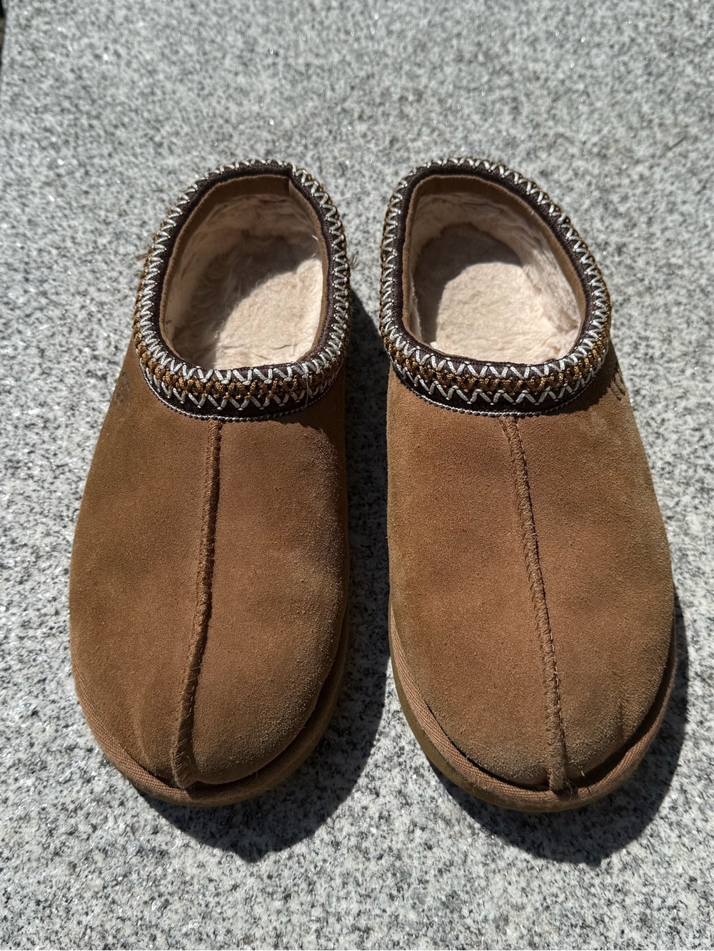 UGG Chestnut Women’s Suede Shearling-Lined Slip-On Slippers